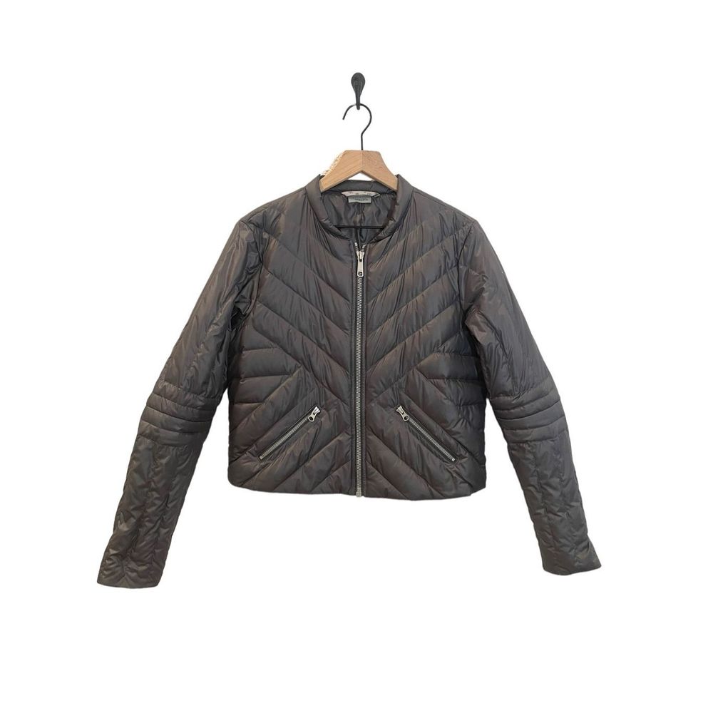 Athleta Geneva Down Filled Gray Packable Puffer Jacket Size Medium